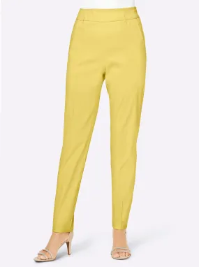 Bügelfaltenhose in zitrone