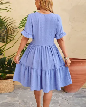 Elegantes A-Linien-Kleid mit Knopfverschluss