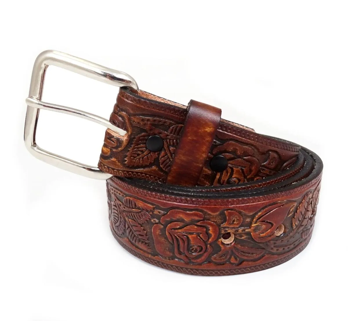 Great Western Rindsleder USA Westerngürtel antikbraun mit Schnalle
