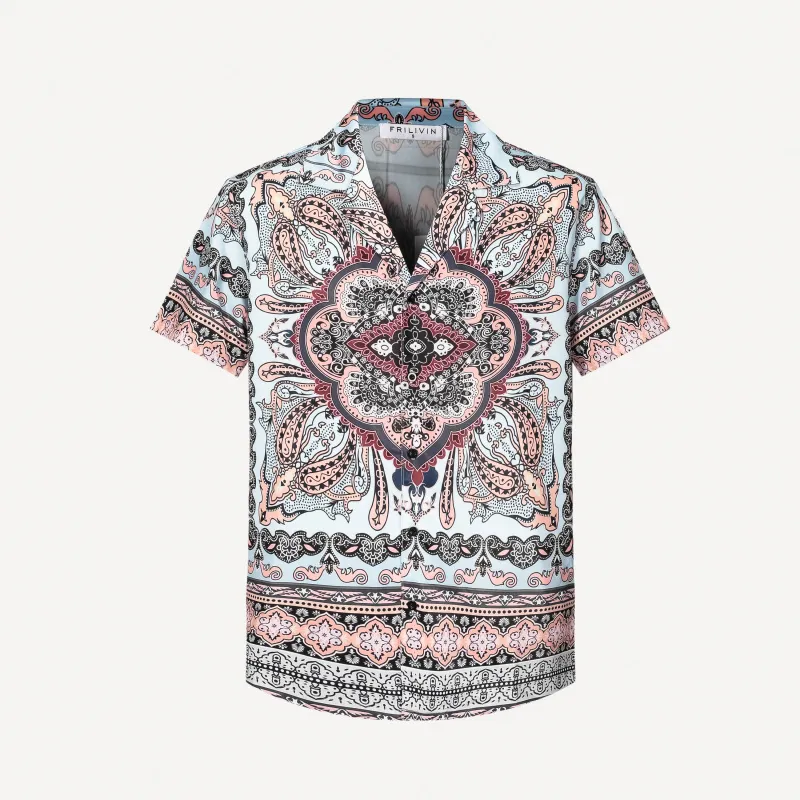 Kurzarmshirt mit Bandana-Muster